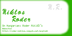 miklos roder business card